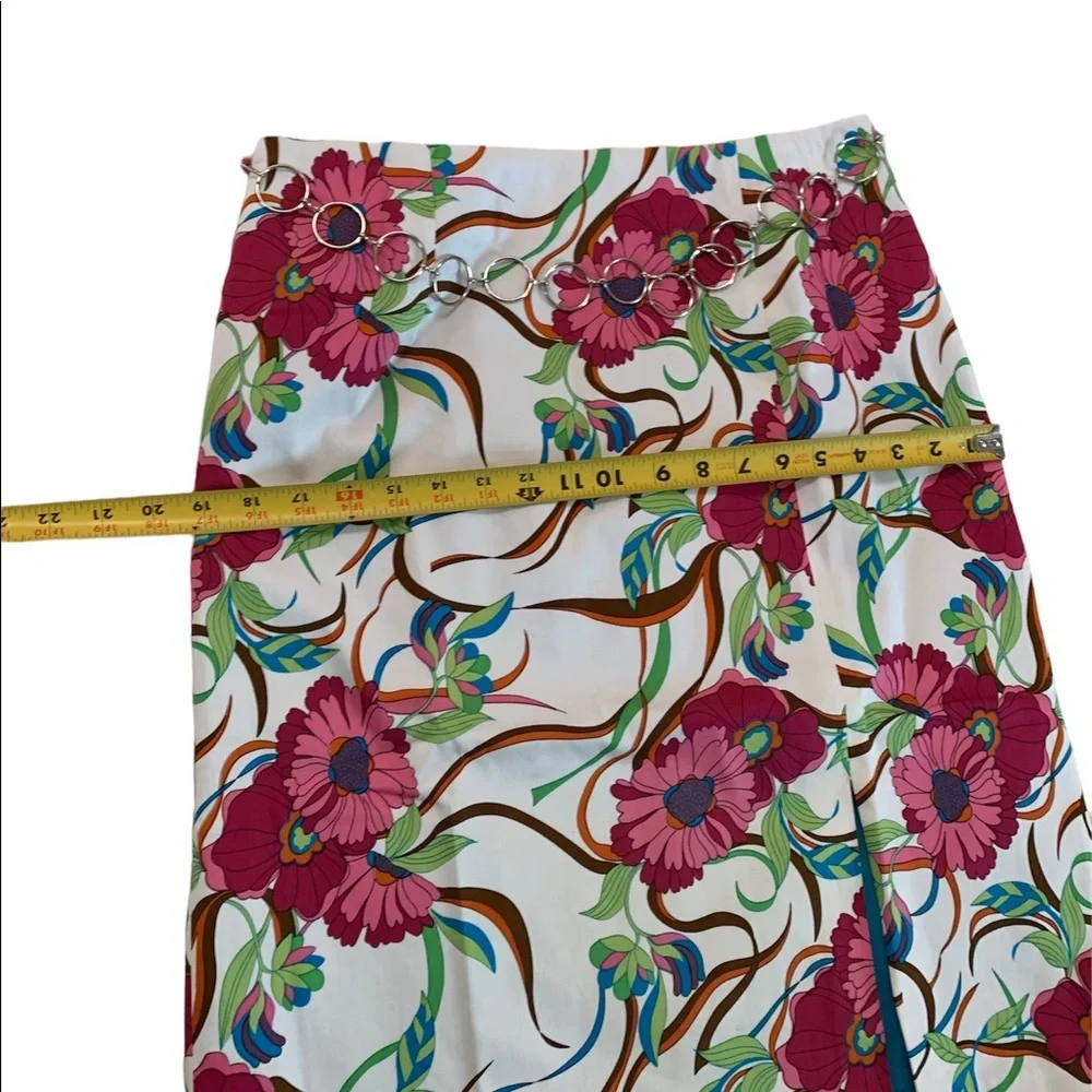 Metro Style Stretch Women’s Floral Belted Skirt Size 12